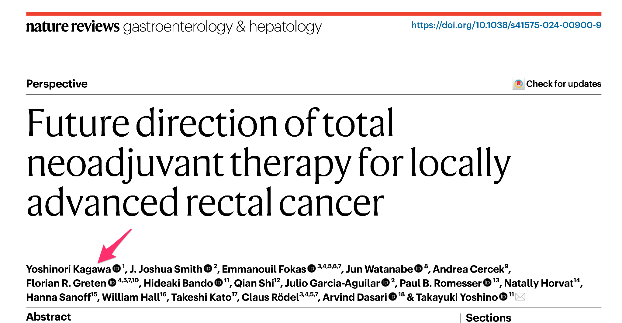 Despite therapeutic advancements, disease-free survival and overall survival of patients with locally advanced rectal cancer have not improved in most trials as a result of distant metastases. For treatment decision-making, both long-term oncologic outcomes and impact on quality-of-life indices should be considered (for example,bowel function). Total neoadjuvant therapy (TNT), comprised of chemotherapy and radiotherapy or chemoradiotherapy, is now a standard treatment approach in patients with features of high-risk disease to prevent local recurrence and distant metastases. In selected patients who have a clinical complete response, subsequent surgery might be avoided through non-operative management, but patients who do not respond to TNT have a poor prognosis. Refined molecular characterization might help to predict which patients would benefit from TNT and non-operative management. Specifically, integrated analysis of spatiotemporal multi-omics using artificial intelligence and machine learning is promising. Three prospective trials of TNT and non-operative management in Japan, the USA and Germany are collaborating to better understand drivers of response to TNT. Here, we address the future direction for TNT